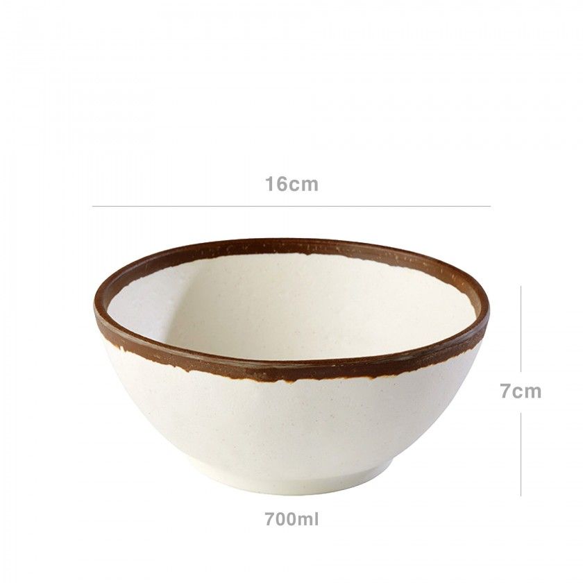Tigela Melamina Aps Crocker Creme 700ml 16X7cm