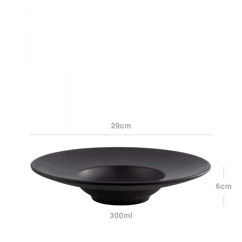 Prato Melamina Aps Nero 300ml 29X6cm Prato Melamina Aps Nero 300ml 29X6cm