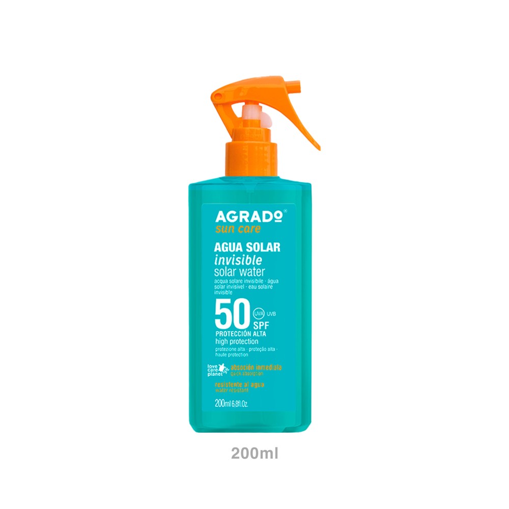 �gua Solar Invis�vel Agrado Spf50 Spray 200ml