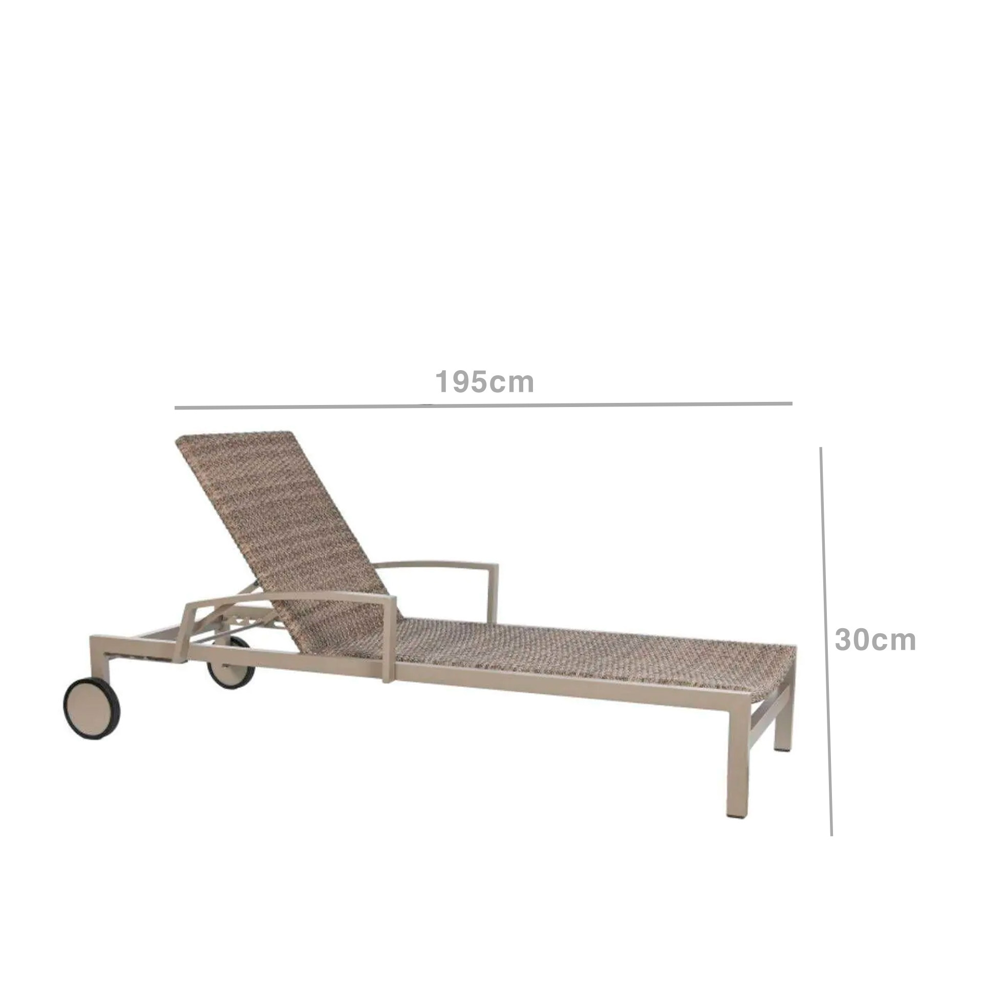 Espreguiçadeira Rattan / Alumínio 195X78X30cm