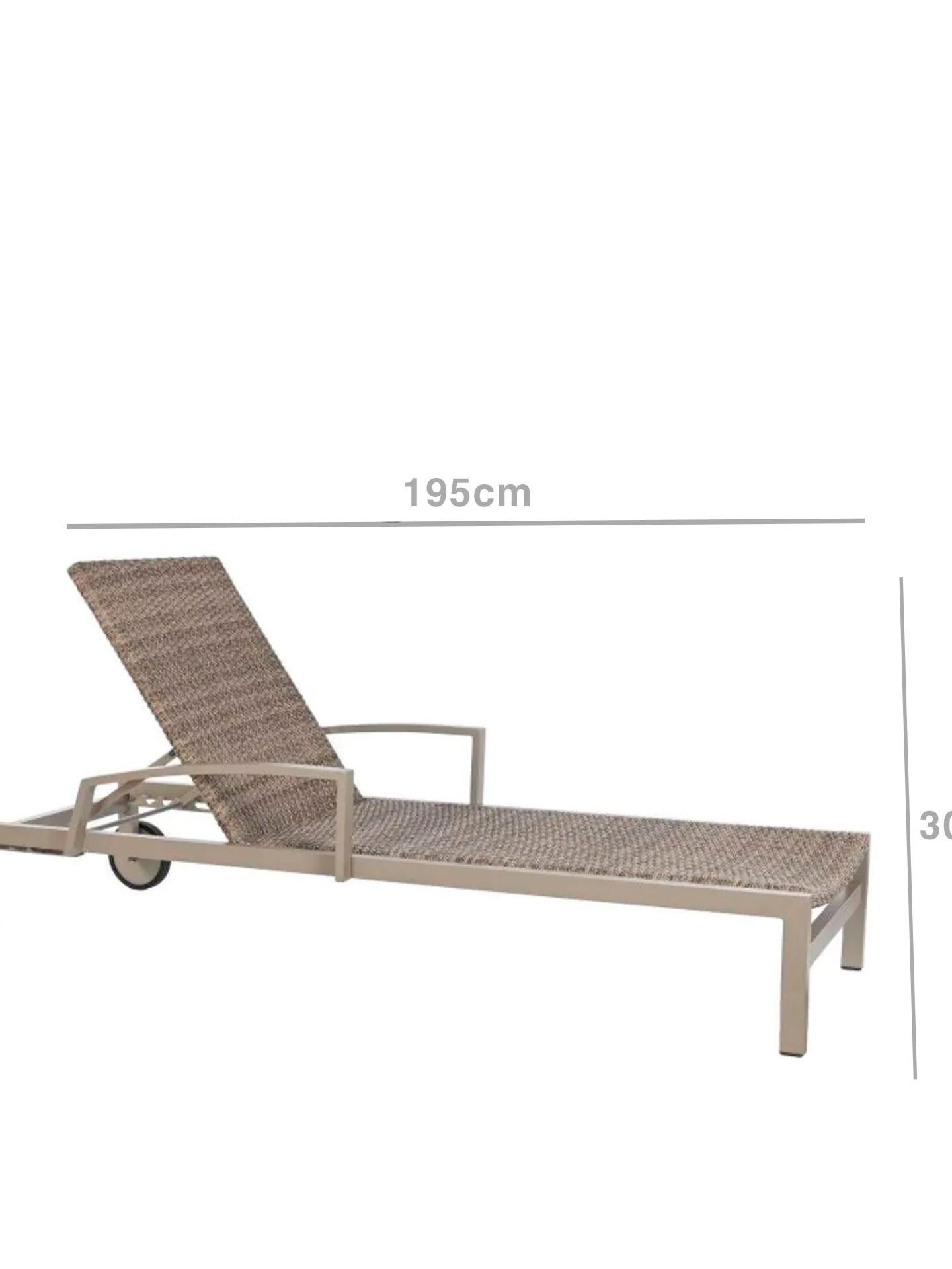 Espreguiçadeira Rattan / Alumínio 195X78X30cm