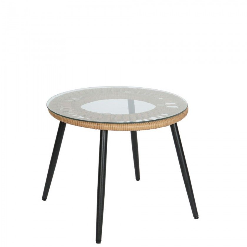 Conjunto 2 Cadeiras Rattan + Mesa Apoio 55X55X47cm Conjunto 2 Cadeiras Rattan + Mesa Apoio 55X55X47cm