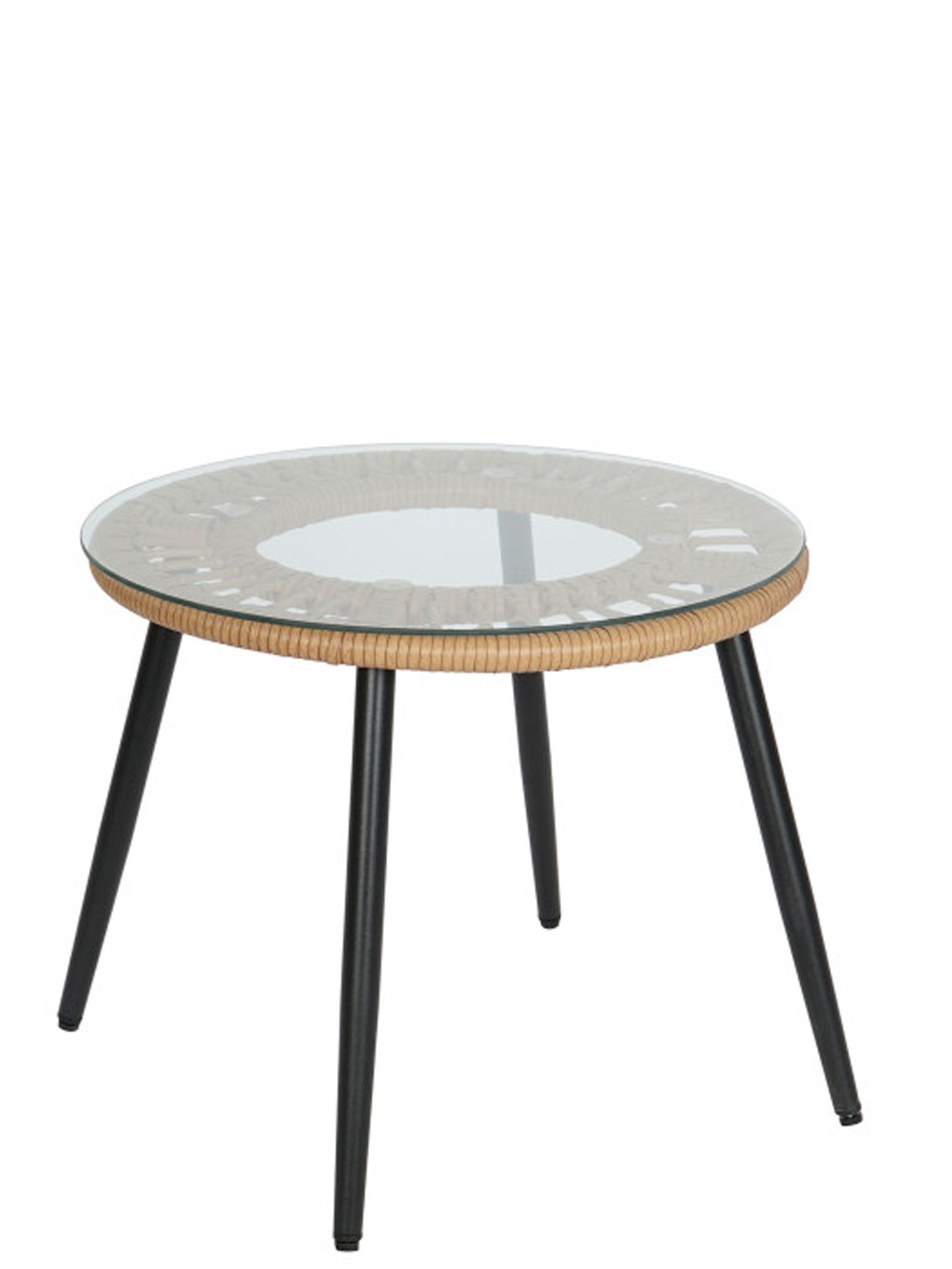 Conjunto 2 Cadeiras Rattan + Mesa Apoio 55X55X47cm