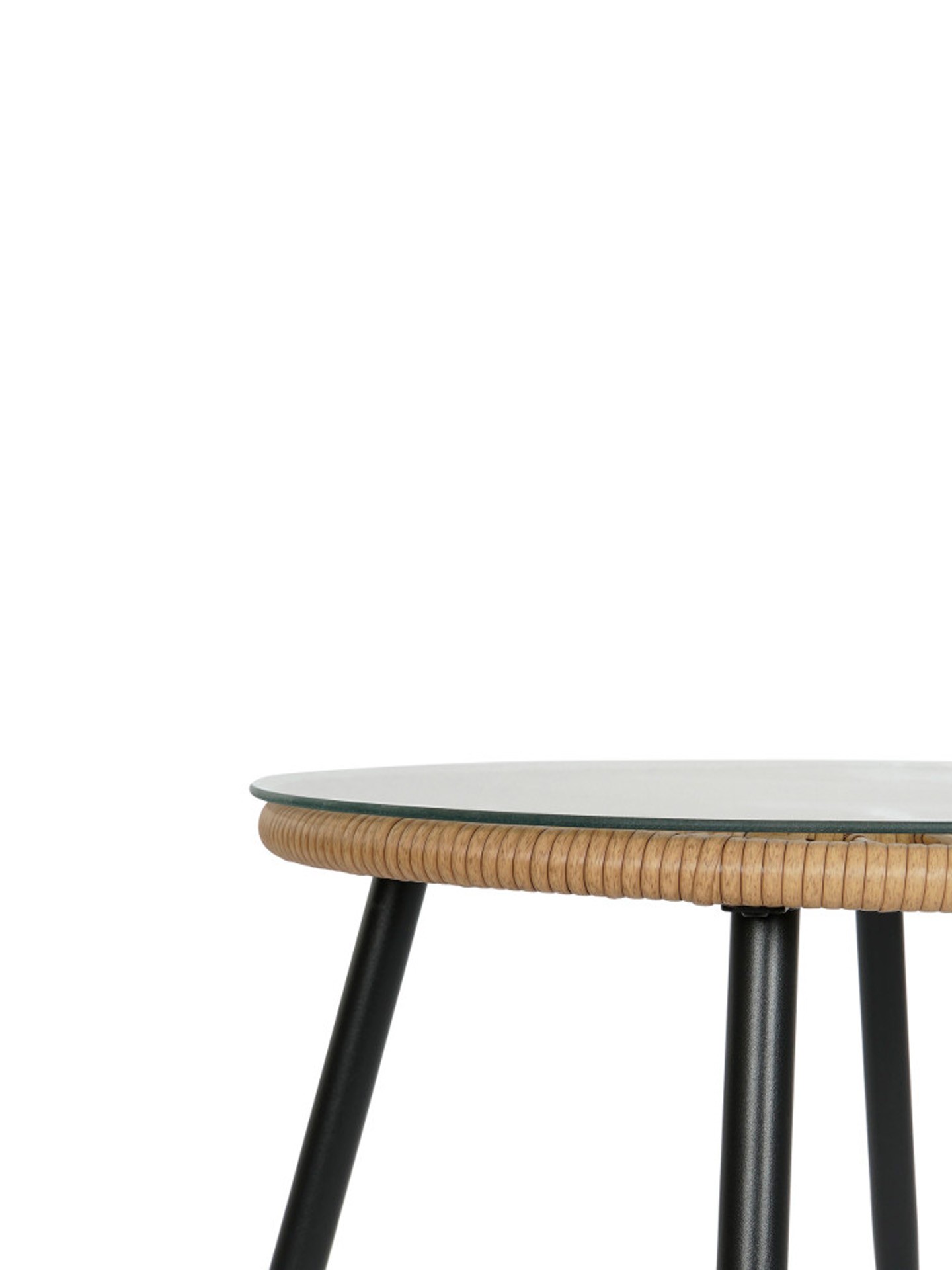 Conjunto 2 Cadeiras Rattan + Mesa Apoio 55X55X47cm