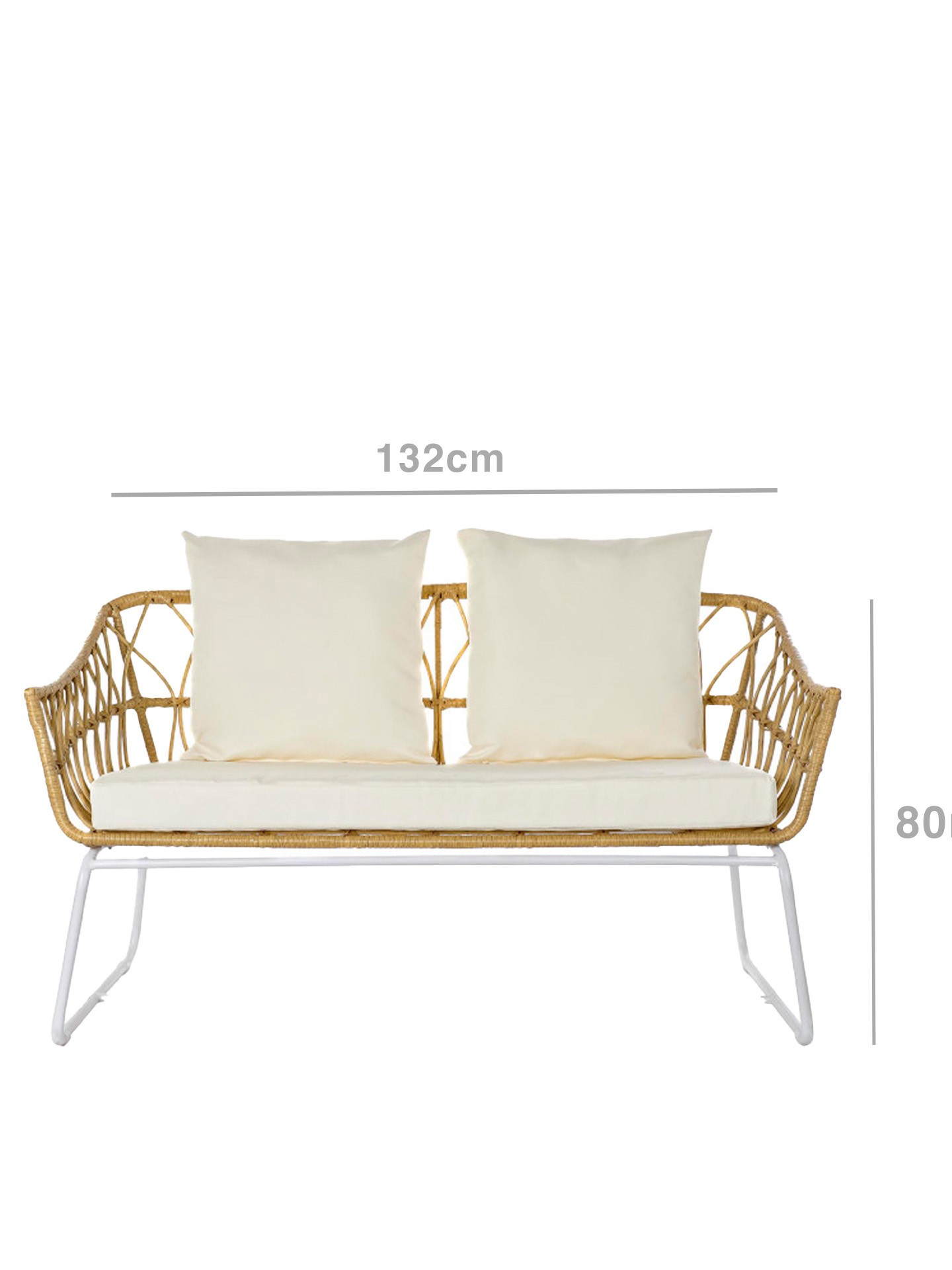 Sofá Rattan / Metal 132X58X80cm