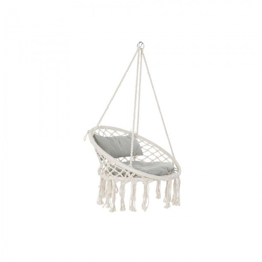 Cadeira Baloiço Algodão / Bambu 82X62X123cm Cadeira Baloiço Algodão / Bambu 82X62X123cm