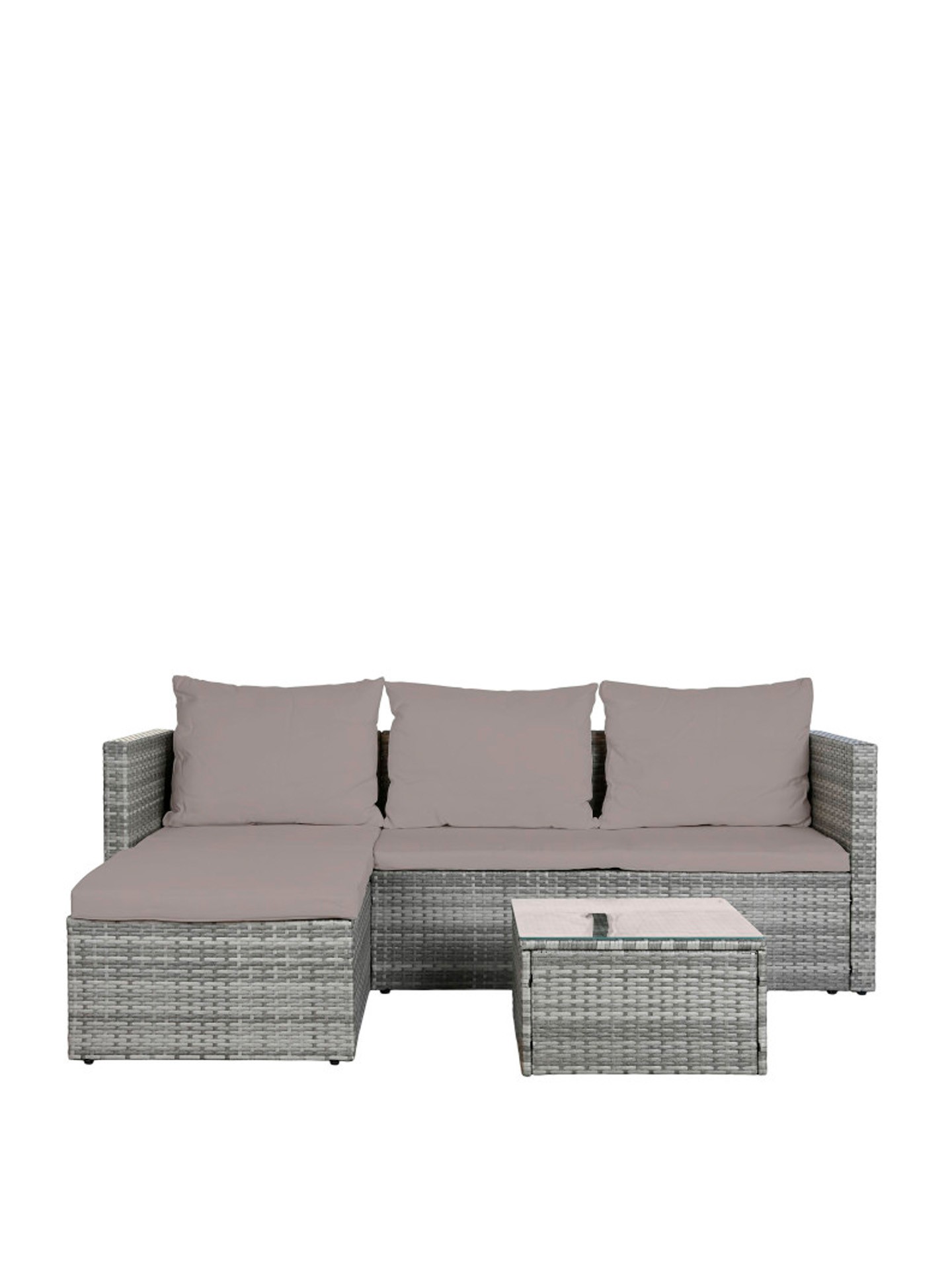 Conjunto Sofá Rattan + Mesa Apoio 195X130X62cm