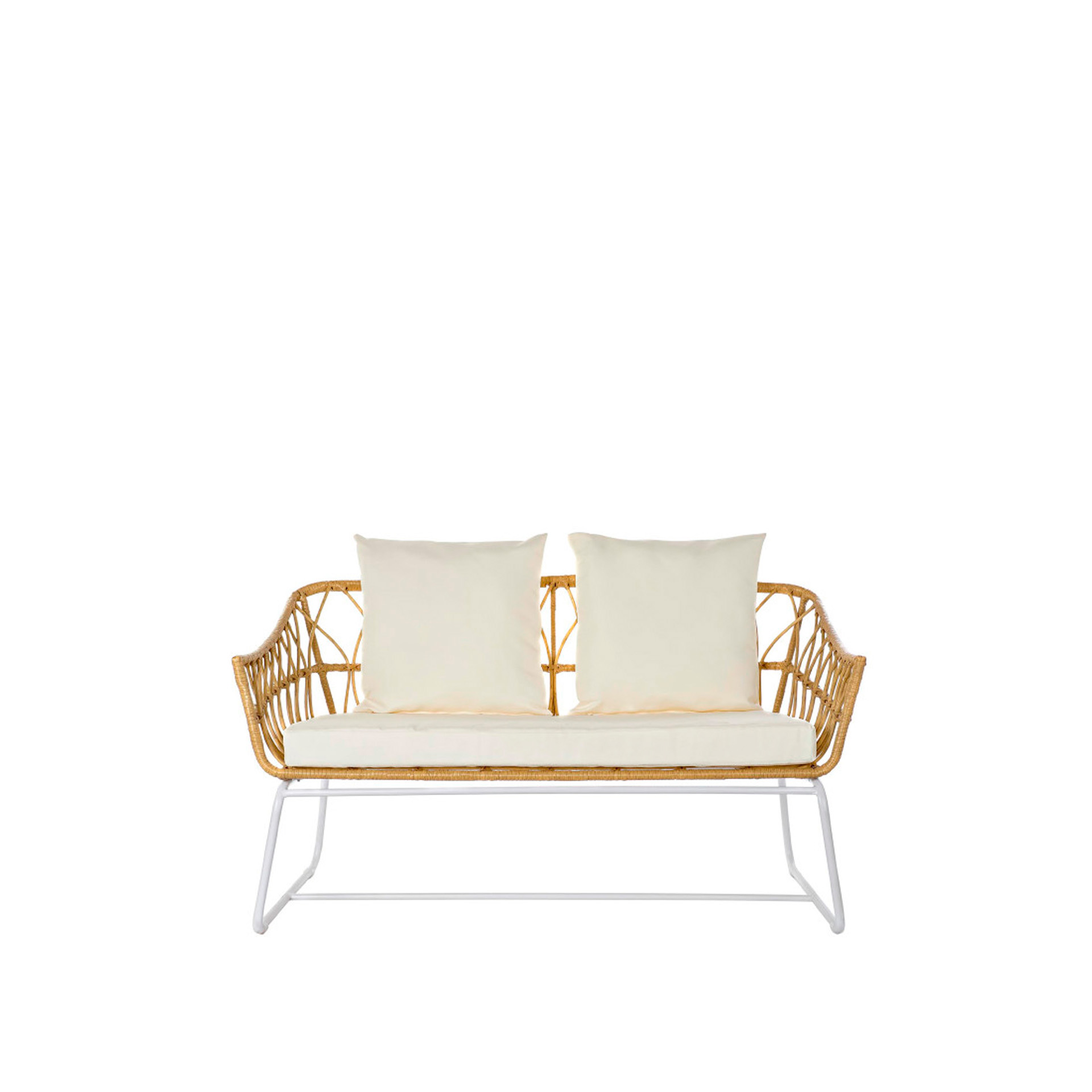 Sofá Rattan / Metal 132X58X80cm
