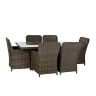 Conjunto 6 Cadeiras Rattan + Mesa Jantar 200X100X75cm