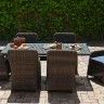 Conjunto 6 Cadeiras Rattan + Mesa Jantar 200X100X75cm