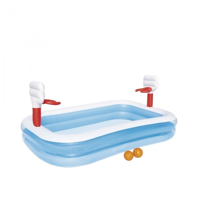 Piscina Ar Insuflvel com Cesto Basquetebol 254X168X102cm