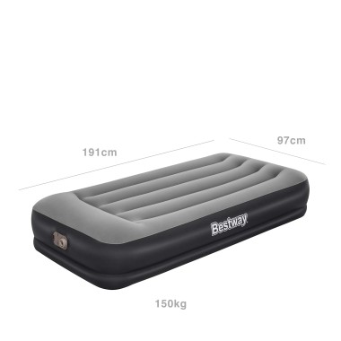 Colchão Ar Insuflável Individual com Bomba Bestway Cinza 150kg 191X97X36cm
