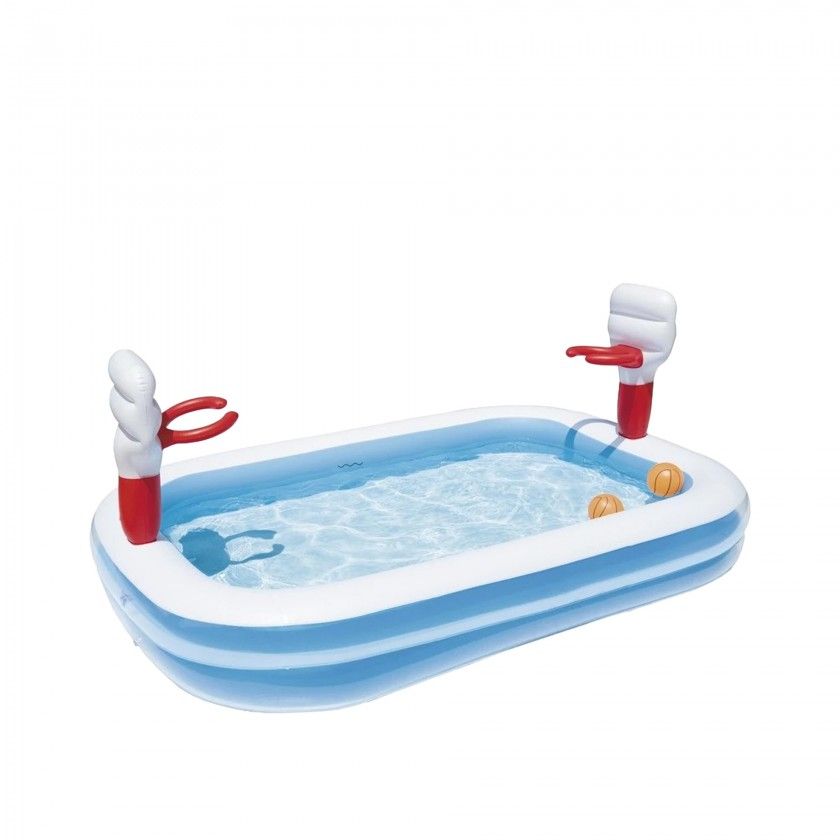 Piscina Ar Insuflvel com Cesto Basquetebol 254X168X102cm