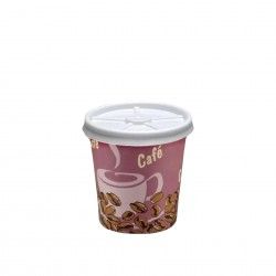 Copo Caf + Tampa com Furo Carto 120ml Pack 12