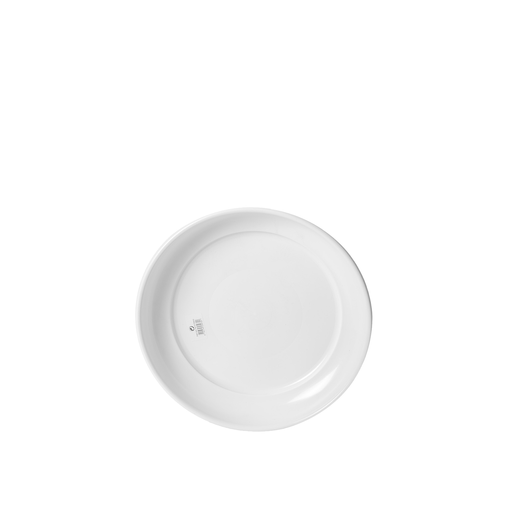 Prato para Vaso Plástico Tradicional Brilho Redondo Branco 20cm