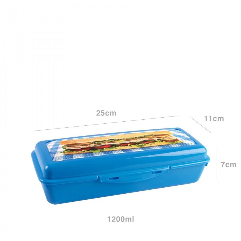 Caixa Hermética Hega para Sandes 1200ml 25X11X7cm Caixa Hermética Hega para Sandes 1200ml 25X11X7cm