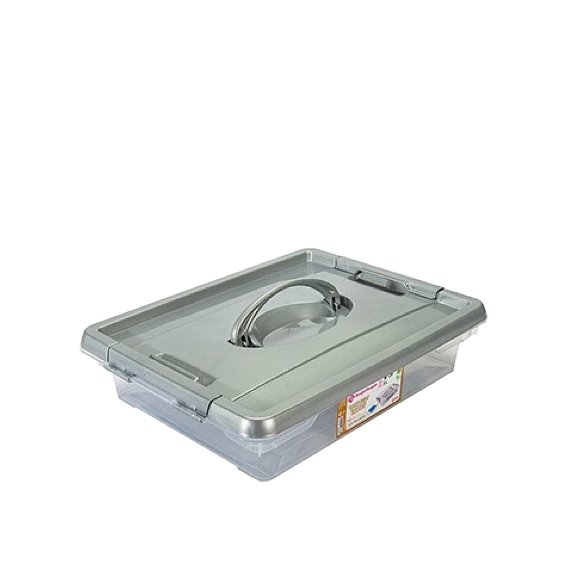 Caixa Arrumos New Box com Fechos e Alça Cinzento 5l 37.5X28.5X9cm