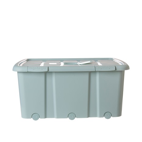Caixa Arrumos New Box com Fechos e Rodas Verde 100l 76.8X56.5X34.8cm - Image product