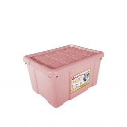 Caixa Arrumos New Box com Fechos Rosa 16l 39.6X29.6X21.5cm