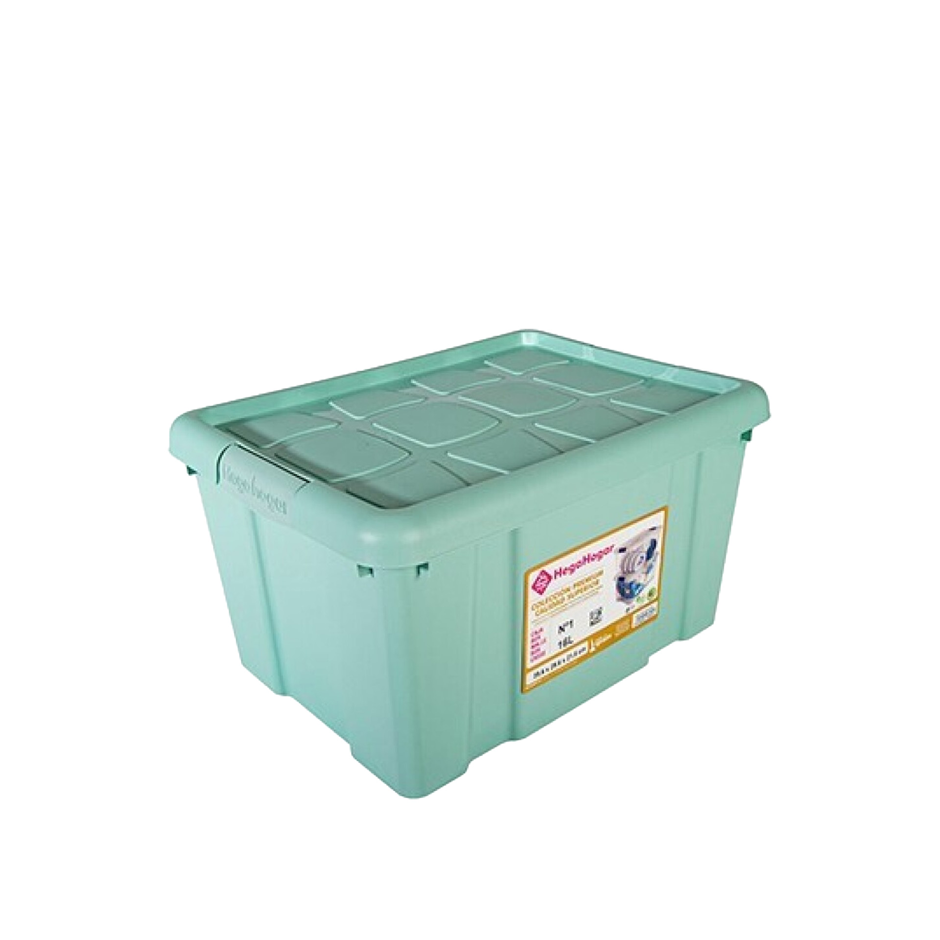 Caixa Arrumos New Box com Fechos Verde 16l 39.6X29.6X21.5cm