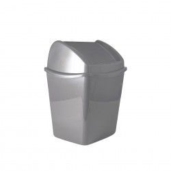 Papeleira Tampa Basculante Segre Quadrada Prata 1100ml 13.5X11.5X17cm