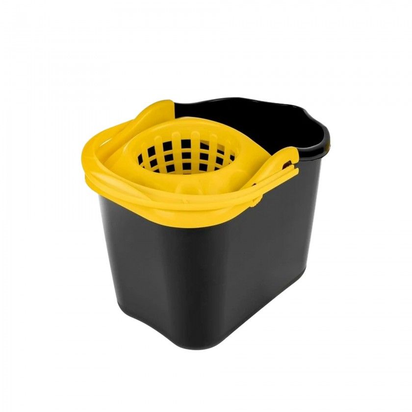 Balde com Espremedor Plstico Oval Preto 13.5l 37X27X28cm