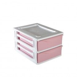 Caixa Organizadora Kremlin com 2 Gavetas Rosa 35.5X26.5X20.5cm