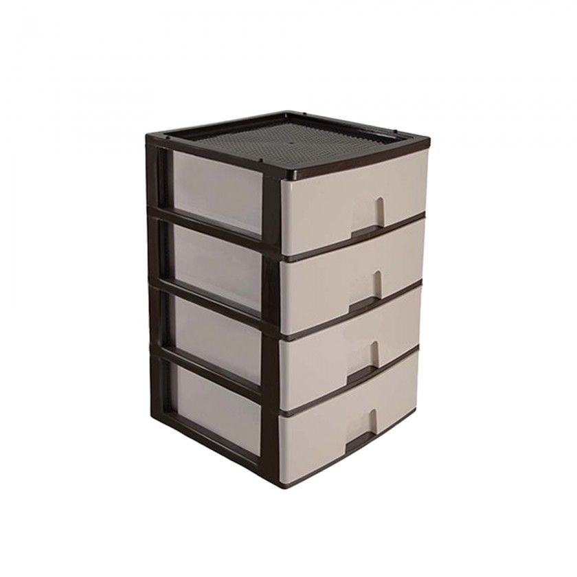 Caixa Organizadora Eiffel com 4 Gavetas Castanho 38X38X58.2cm