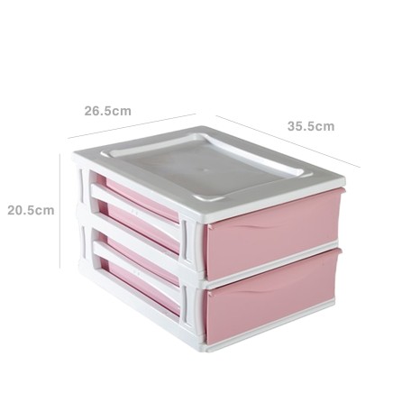 Caixa Organizadora Kremlin com 2 Gavetas Rosa 35.5X26.5X20.5cm - Image product
