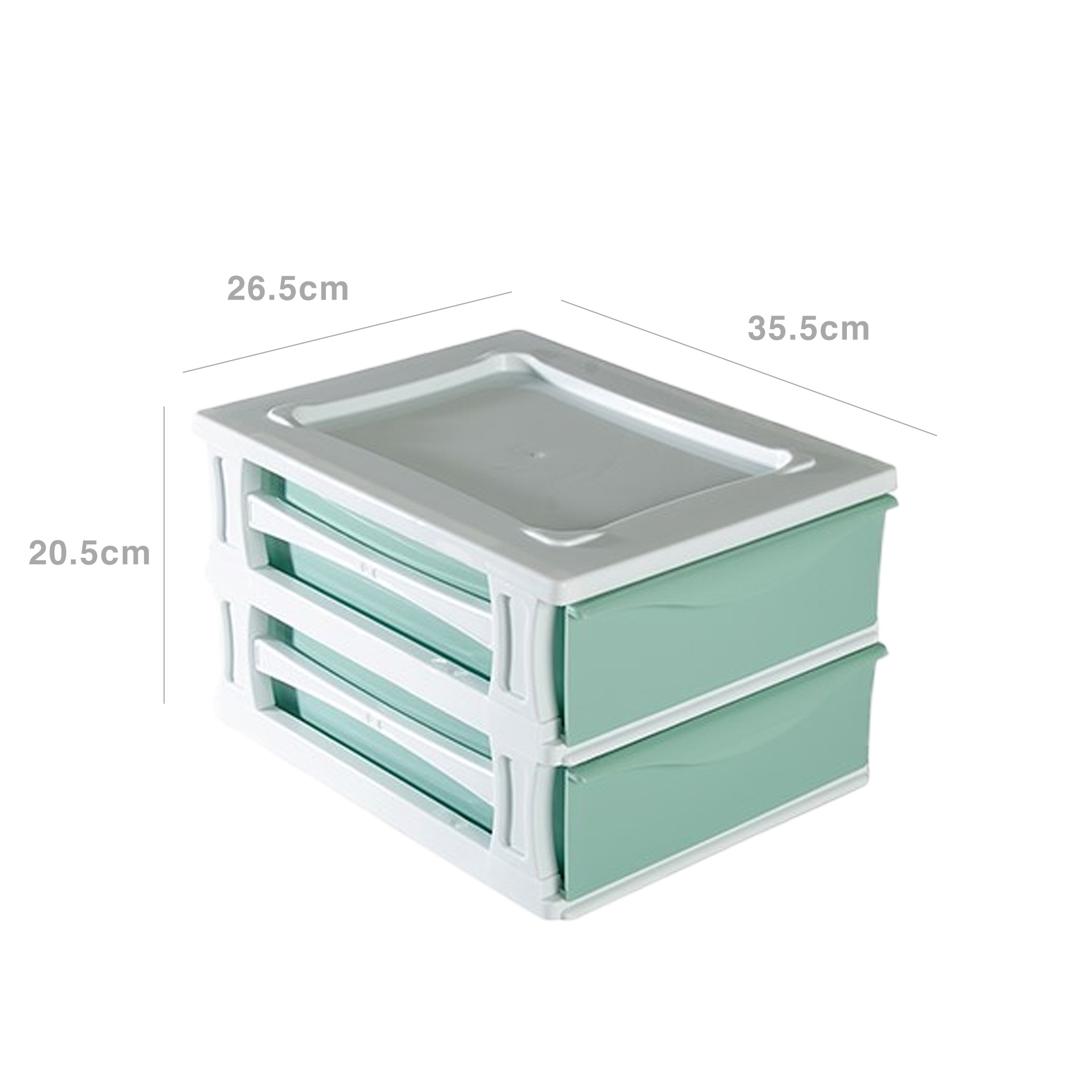 Caixa Organizadora Kremlin com 2 Gavetas Verde 35.5X26.5X20.5cm