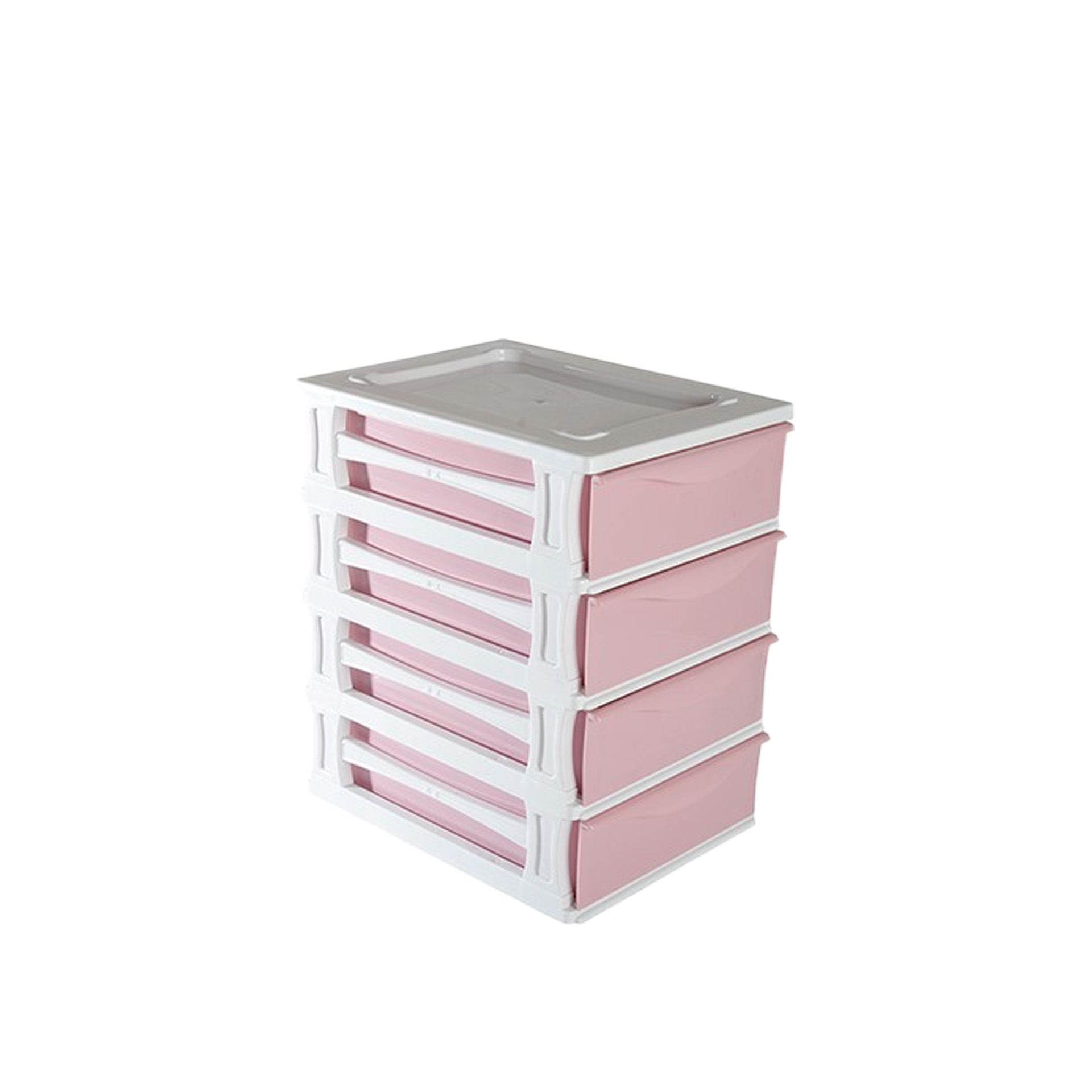 Caixa Organizadora Kremlin com 4 Gavetas Rosa 35.5X26.5X39.5cm