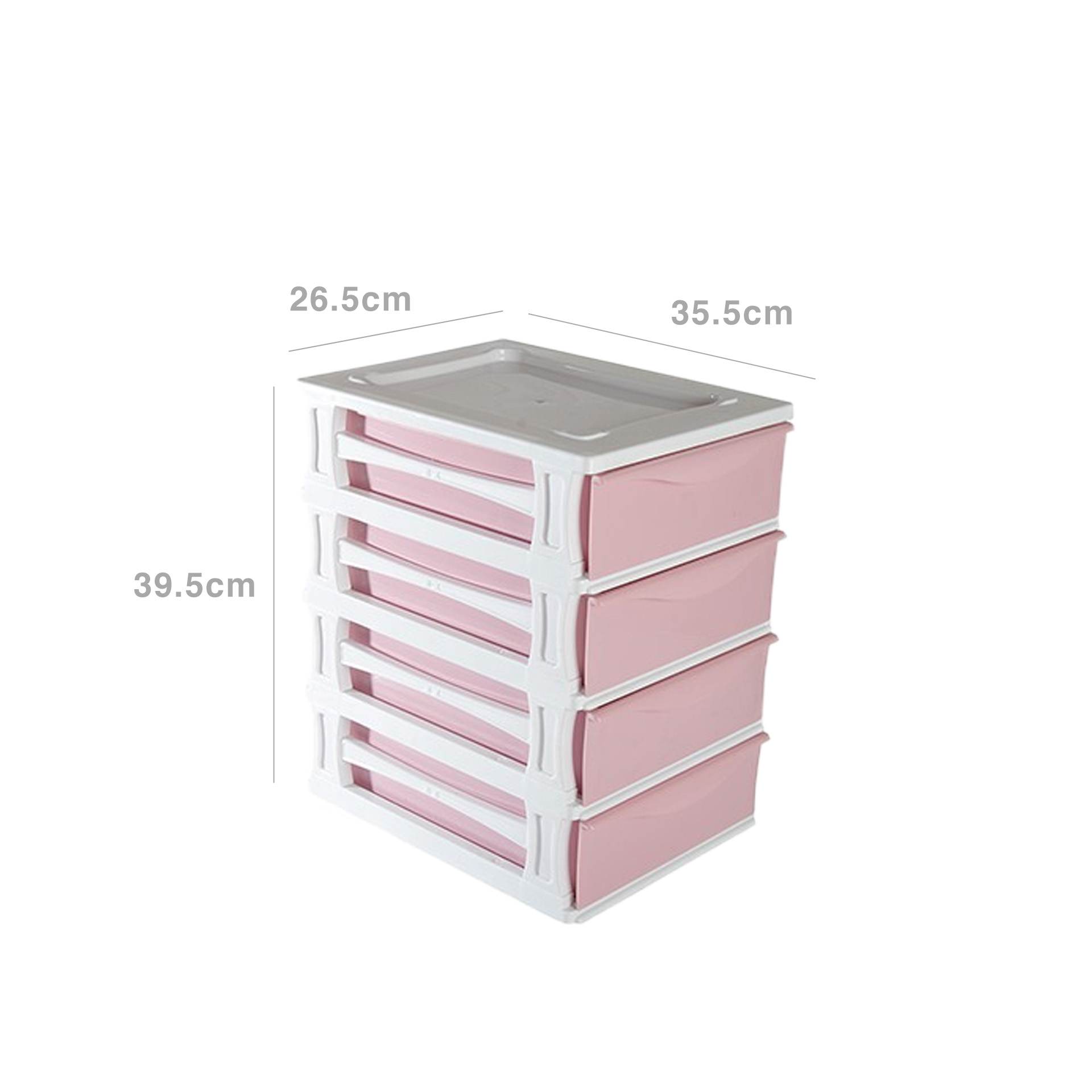 Caixa Organizadora Kremlin com 4 Gavetas Rosa 35.5X26.5X39.5cm