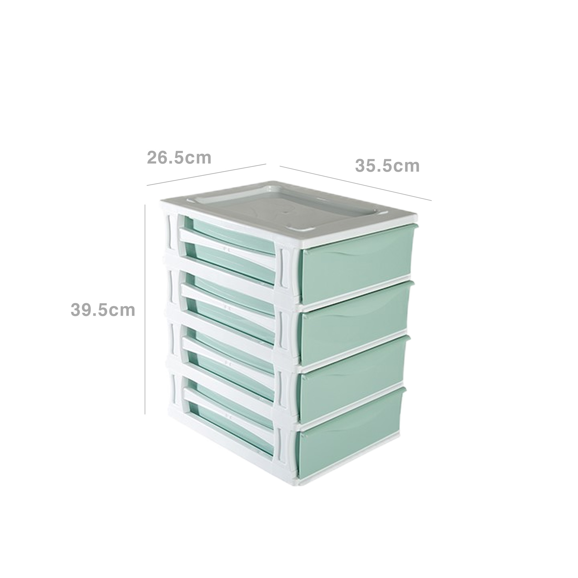 Caixa Organizadora Kremlin com 4 Gavetas Verde 35.5X26.5X39.5cm