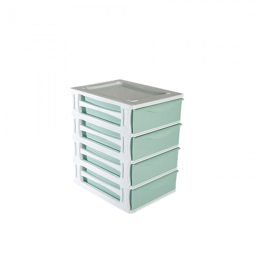 Caixa Organizadora Kremlin com 4 Gavetas Verde 35.5X26.5X39.5cm