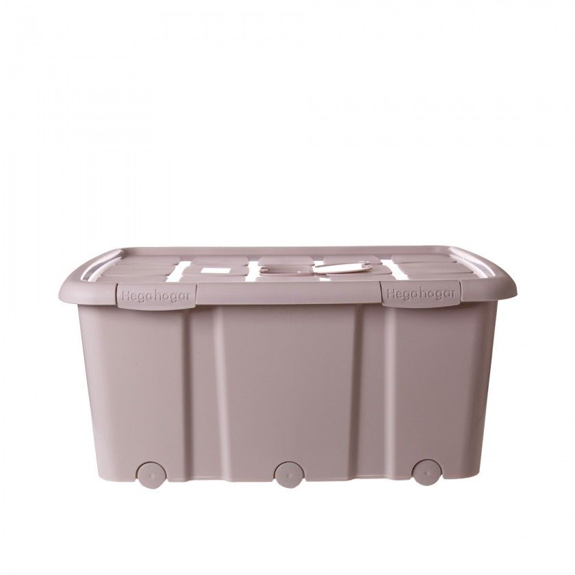 Caixa Arrumos New Box com Fechos e Rodas Bege 100l 76.8X56.5X34.8cm