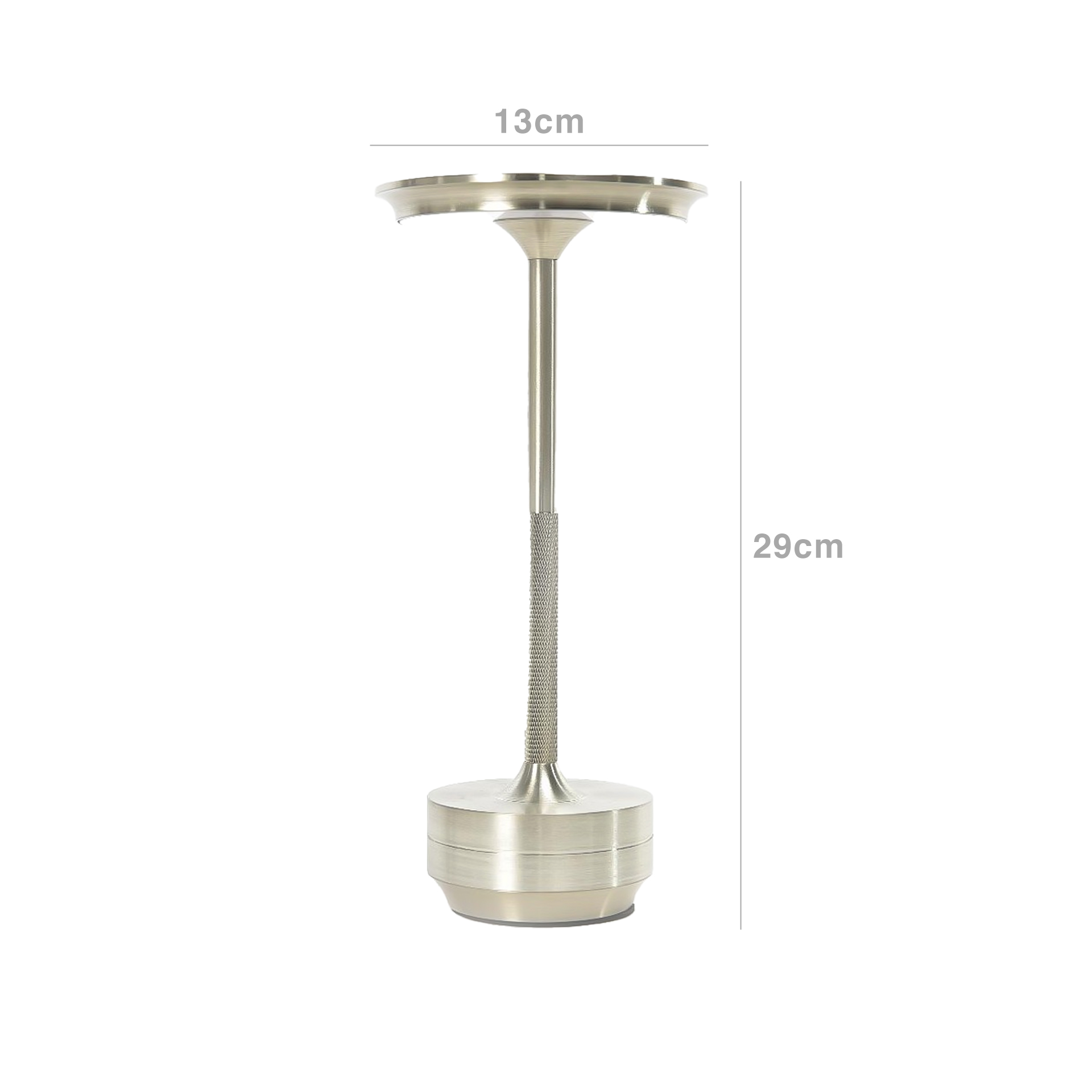 Candeeiro Mesa Alumínio Tátil Regulável Luzes Led 13X29cm