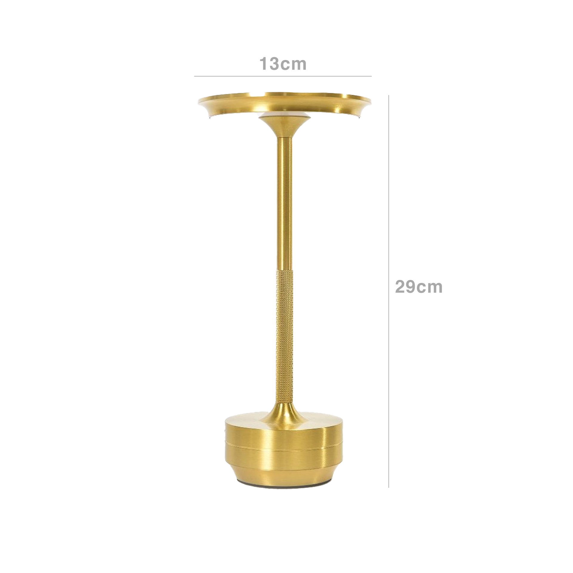 Candeeiro Mesa Alumínio Tátil Regulável Luzes Led 13X29cm