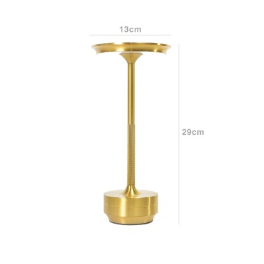 Candeeiro Mesa Alumínio Tátil Regulável Luzes Led 13X29cm