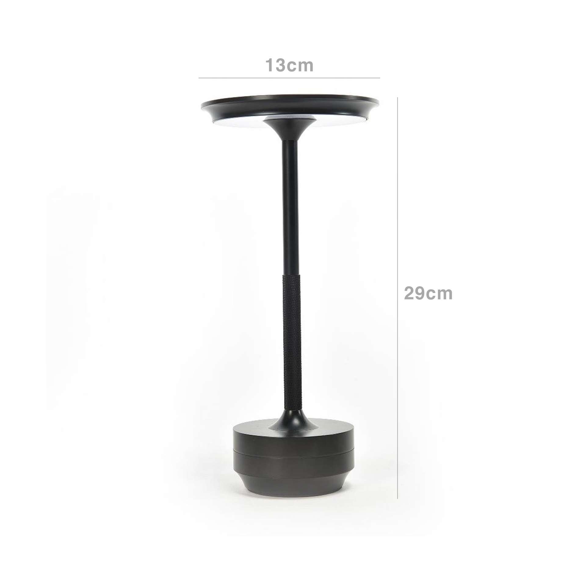 Candeeiro Mesa Alumínio Tátil Regulável Luzes Led 13X29cm