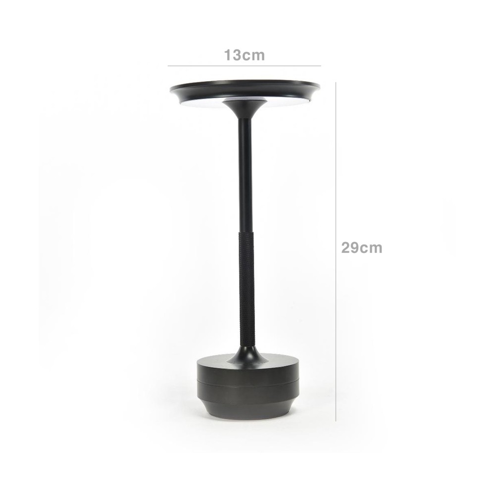 Candeeiro Mesa Alumínio Tátil Regulável Luzes Led 13X29cm