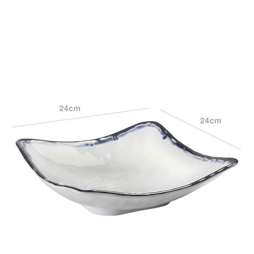 Travessa Melamina Sea Quadrada 24X24cm Travessa Melamina Sea Quadrada 24X24cm