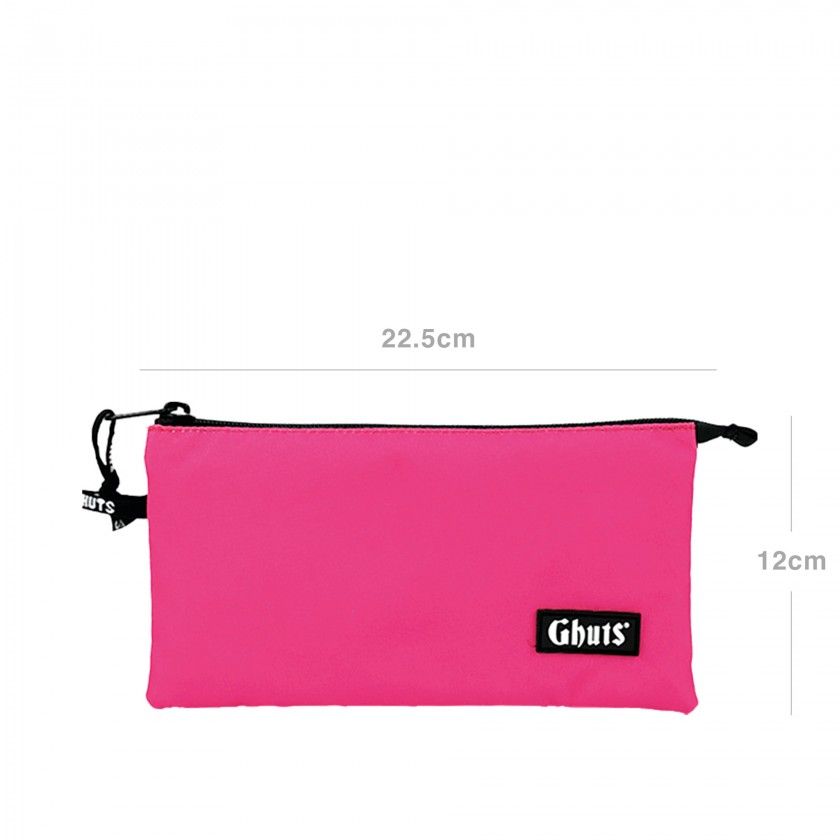 Estojo Triplo Ghuts Hot Pink 22.5X12X4cm Estojo Triplo Ghuts Hot Pink 22.5X12X4cm