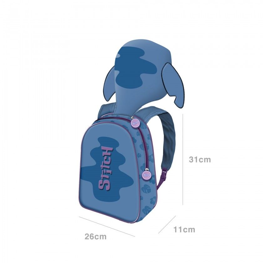 Mochila Infantil com Capuz Lilo Y Stitch 26X31X11cm Mochila Infantil com Capuz Lilo Y Stitch 26X31X11cm