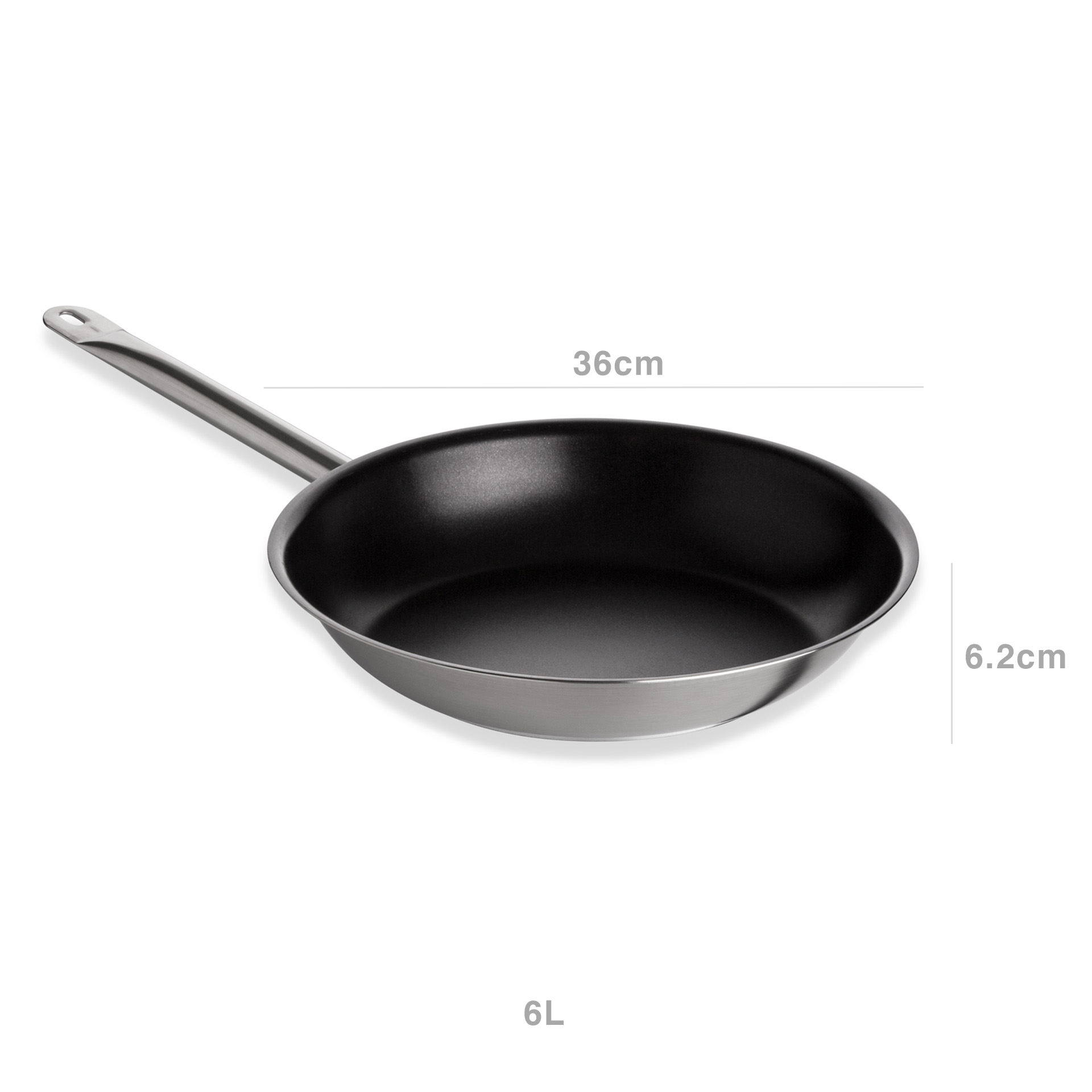 Frigideira Cónica Inox Grand Gourmet Antiaderente 6L 36X6.2cm