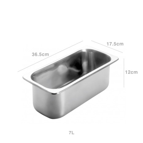 Cuvete Inox para Gelados 7L 36.5X17.5X12cm - Image product