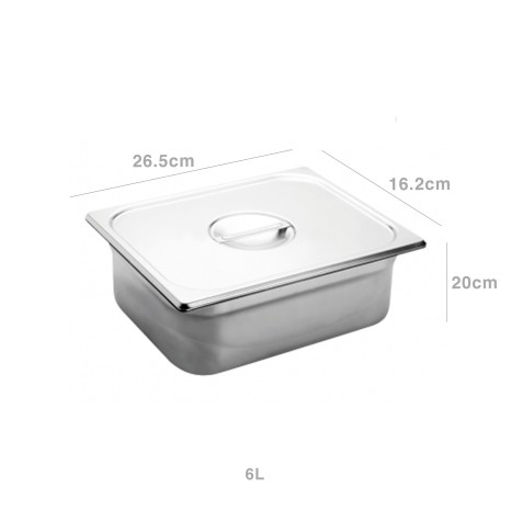 Cuvete Inox Gastronorm Gn1/4 6L 26.5X16.2X20cm - Image product