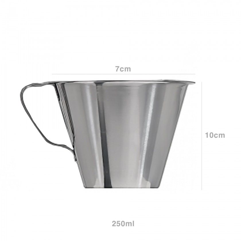 Copo Medidor Inox Cookware com Asa 250ml 10X7cm Copo Medidor Inox Cookware com Asa 250ml 10X7cm