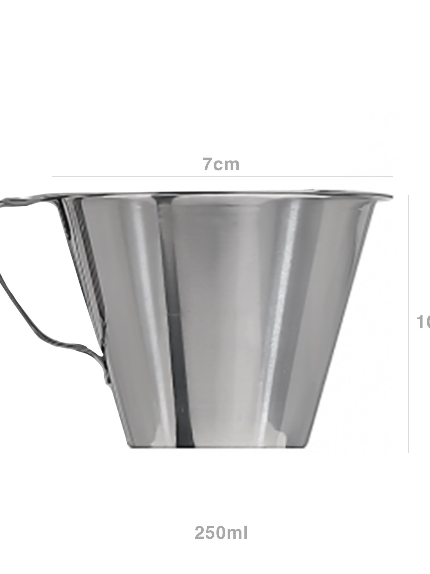 Copo Medidor Inox Cookware com Asa 250ml 10X7cm