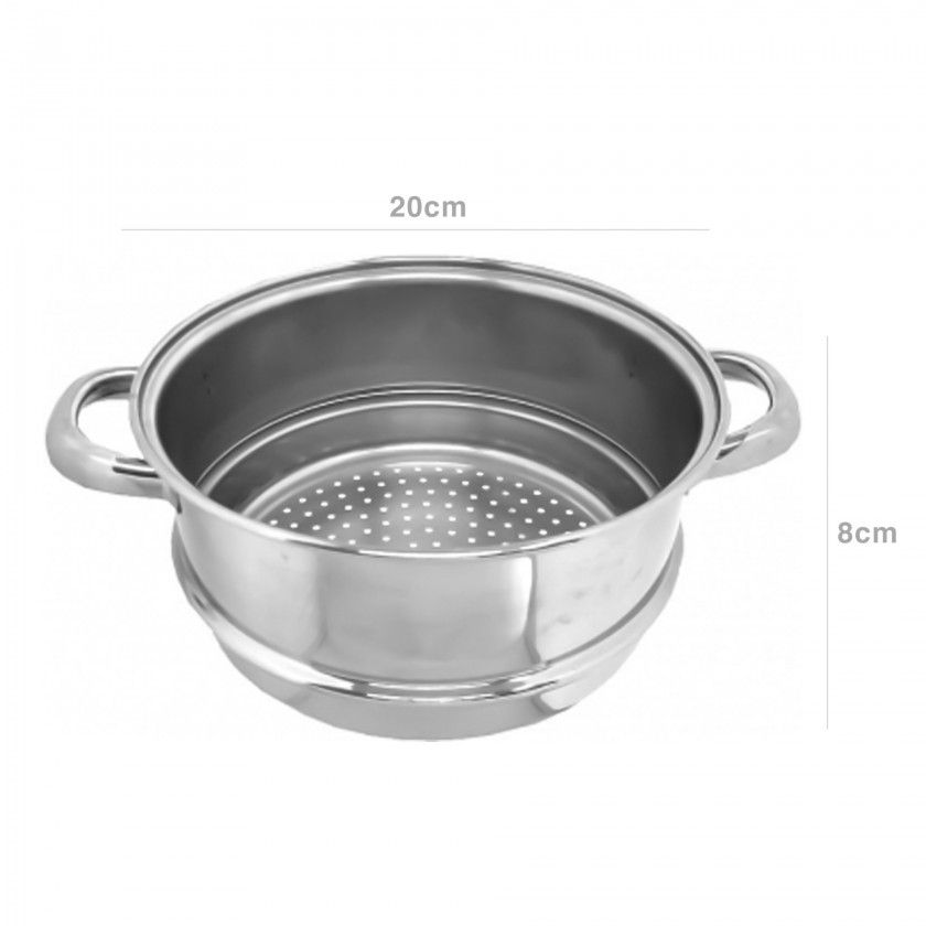 Coador Inox Cozer Vapor 20X8cm