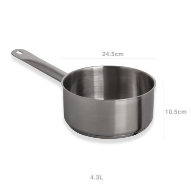 Caçarola Inox Grand Gourmet com Cabo N°24 4.3L 24X10.5cm